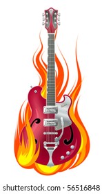 Burning guitar