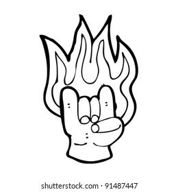 burning hand sign cartoon