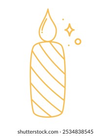 burning happy birthday candle isolated