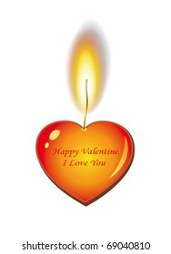 Burning Heart - Candle Card vector