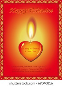 Burning Heart - Candle Card vector congratulation