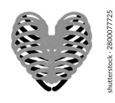 Burning Heart Halftone Illustration, Flame Love Symbol, Passion, Desire, Romance, Tattoo Style and Emotional Intensity Concept