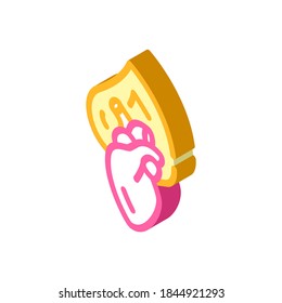 burning heart isometric icon vector. burning heart sign. isolated symbol illustration