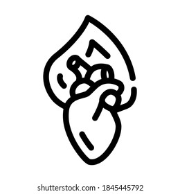 vector de icono de línea cardíaca ardiente. signo cardíaco ardiente. símbolo de contorno aislado ilustración negra