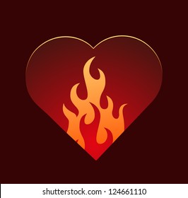 Burning heart for St. Valentine's Day vector background