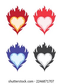 Burning Heart Vector Design, Heart Afire Vector Design can be use for Logo, Sticker, Apparel or Merchandise