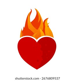 Corazón ardiente - Ilustración vectorial