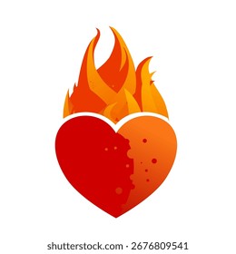 Corazón ardiente - Ilustración vectorial