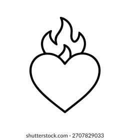 Icono de línea de Vector de corazón ardiente sobre un fondo blanco
Icono de línea de Vector sobre un fondo blanco