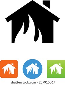 Burning home icon