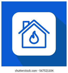 Burning home vector icon