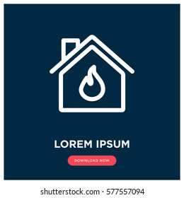Burning home vector icon