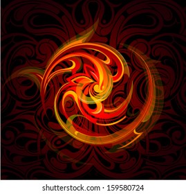 Burning hot fire flames. EPS-10