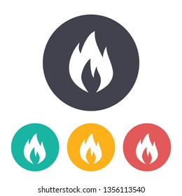 Burning hot flame illustration. FIre flat vector icon