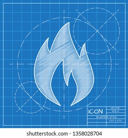 Burning hot flame illustration. FIre flat vector icon