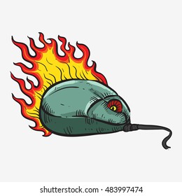 burning hot mouse drawing cartoon sketch art line