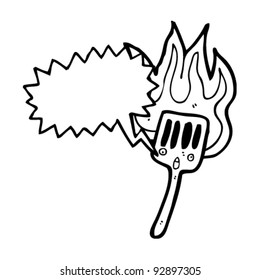 burning hot spatula cartoon