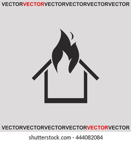 Burning house icon.
