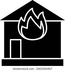 Burning House Icon Design For Personal And Commercial Use.