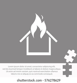Burning house  icon Vector design.