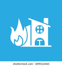 burning house icon, vector illustration