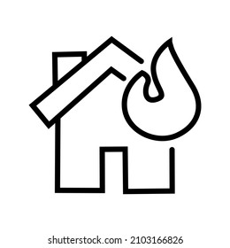 Burning House Insurance Icon Or Symbol Design