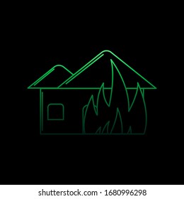 Burning house nolan icon. Simple thin line, outline vector of fireman icons for ui and ux, website or mobile application