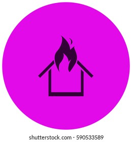 Burning house vector  icon