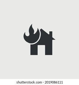 burning house vector icon house on fire 