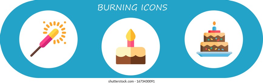 conjunto de iconos de grabación. 3 iconos de grabación planos.  Iconos modernos sencillos, como: gorrión, torta