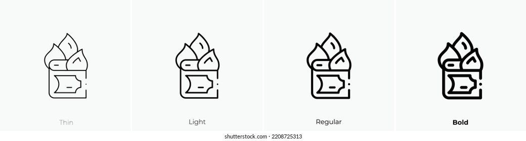 burning icon. Thin, Light Regular And Bold style design isolated on white background