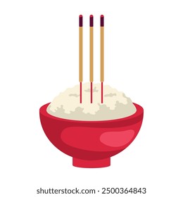 burning incense in bowl isolated