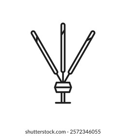 Burning incense stick icon Vector flat thin line illustration