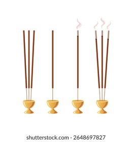 Burning incense sticks or agarbatti vector isolated