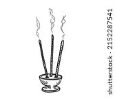 Burning incense sticks vector illustration isolated on white background