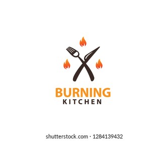 Burning Kitchen logo design