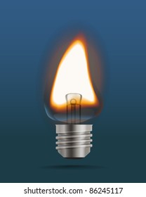concepto de lámpara de combustión