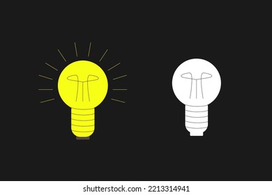 lámpara en llamas y concepto de lámpara sin luz