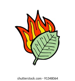 caricatura de hojas en llamas