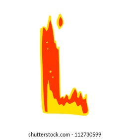 burning letter l cartoon