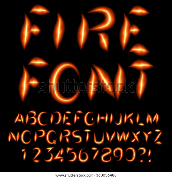 Burning Letters Fire Font Vector Eps10 Stock Vector (Royalty Free ...