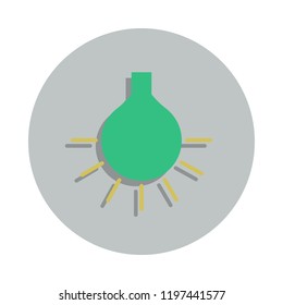 a burning light bulb icon in badge style. One of web collection icon can be used for UI, UX