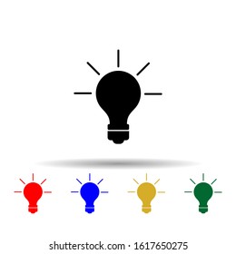 a burning light bulb multi color style icon. Simple glyph, flat vector of web icons for ui and ux, website or mobile application