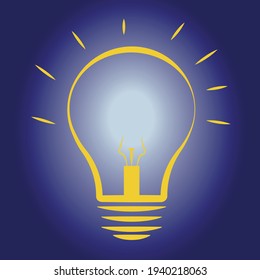 A burning light bulb, as a symbol of the idea that came.