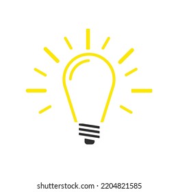 Burning light bulb vector.
Innovation idea, effective thinking concept.
