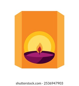 burning light candle lamp isolated icon design