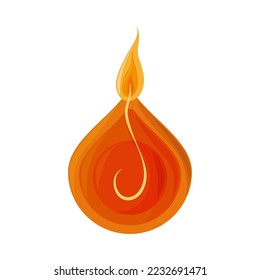 burning light icon isolated flat