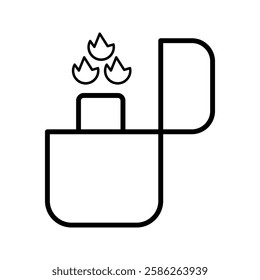 Burning lighters icon. Isolated shining light vector illustration. Classic design pictogramr Artwork