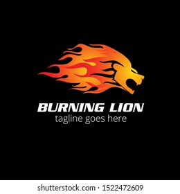 Burning Lion logo concept, vector