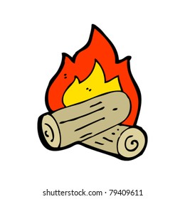 burning logs cartoon